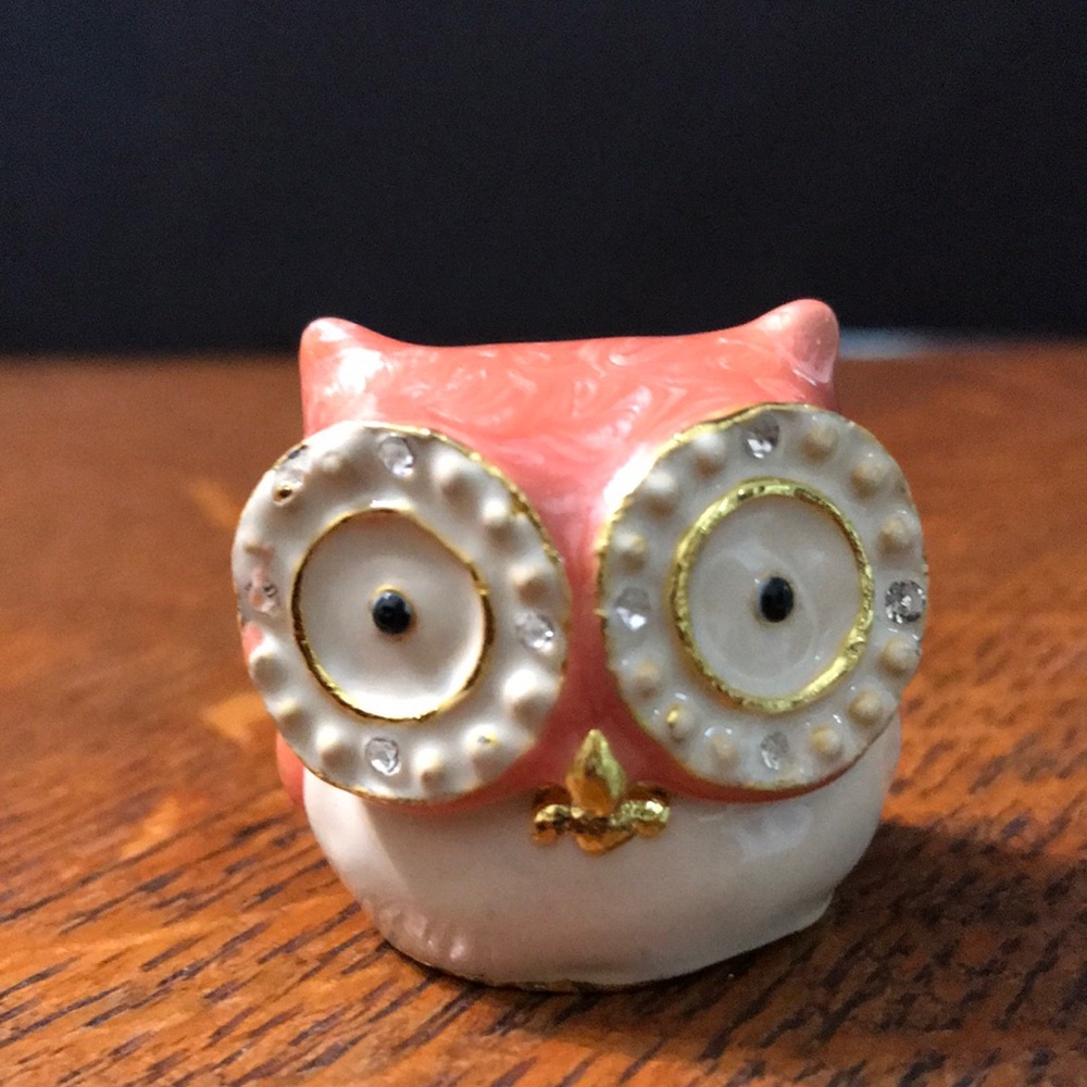 Jeweled Owl Trinket Box